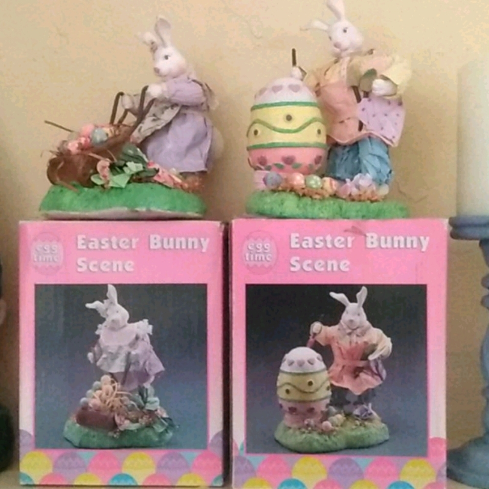 Paper Mache Easter Bunny Couple - Picture 8 of 9